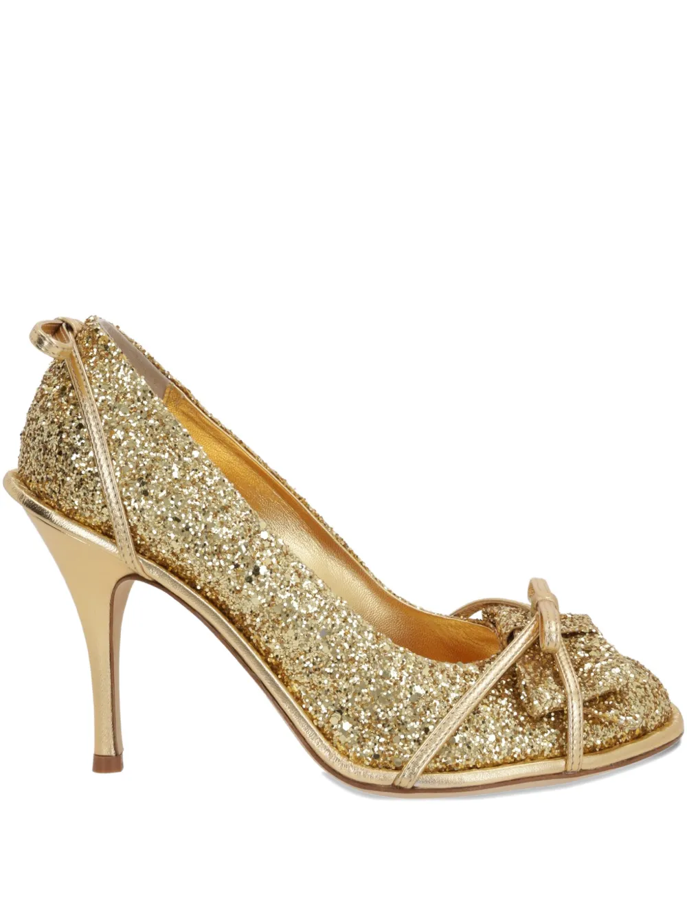 ALL IN 95mm glitter pumps Gold