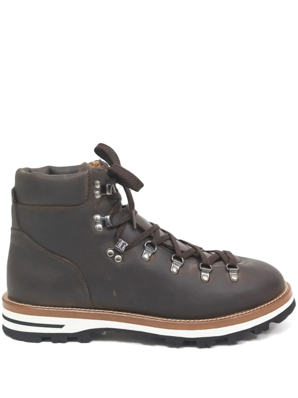 MONPIZ lace-up leather boots Brown