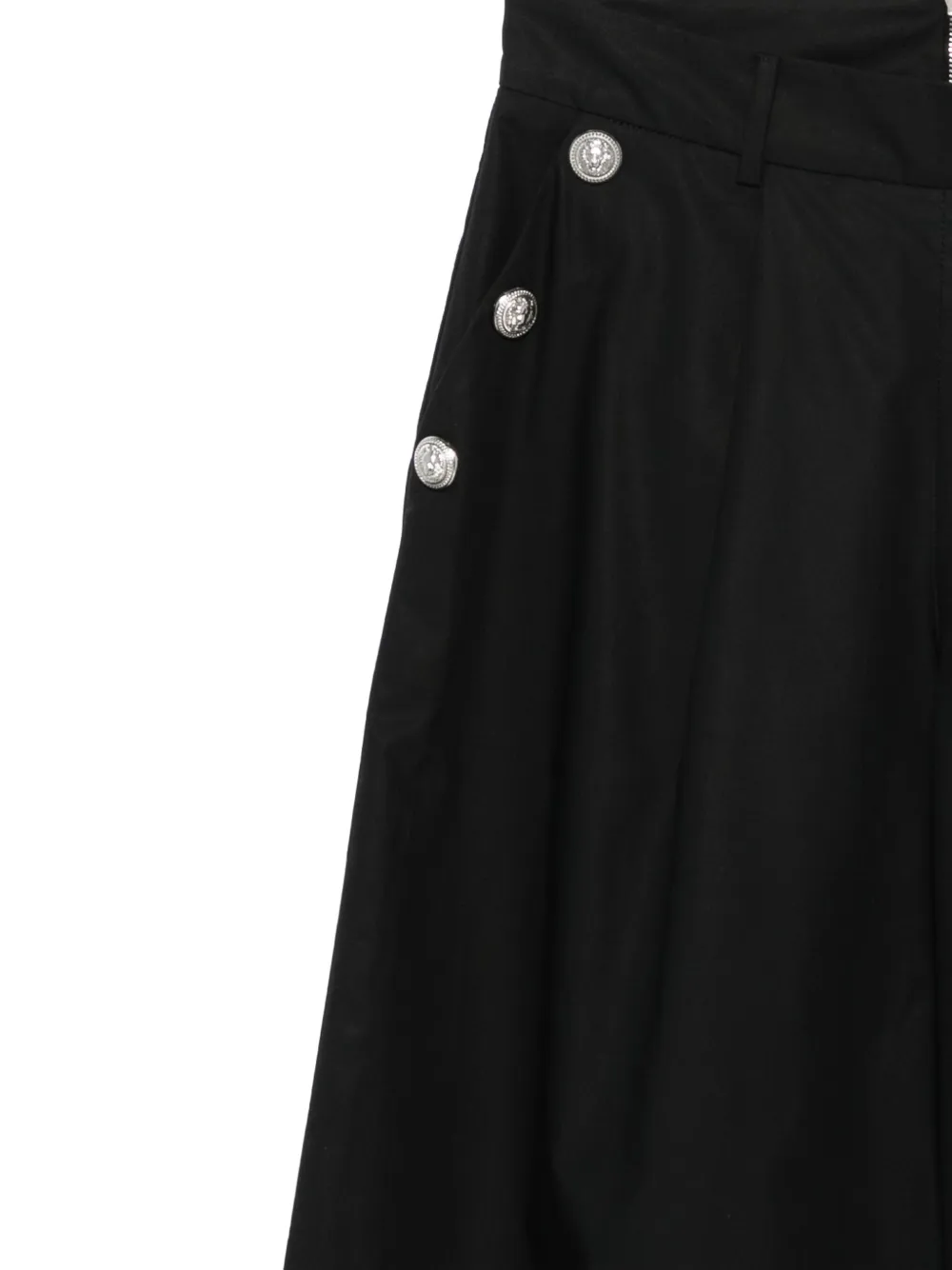 BALMAIN LOGO-BUTTON PALAZZO PANTS