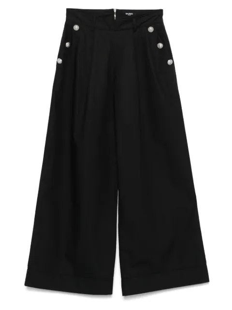Balmain Kids logo-button palazzo pants
