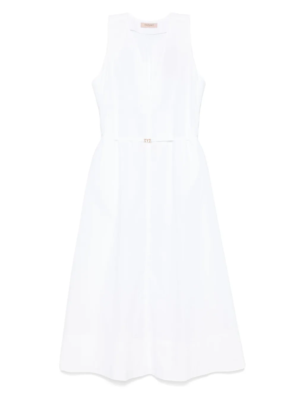 TWINSET Midi-jurk met logoplakkaat Wit