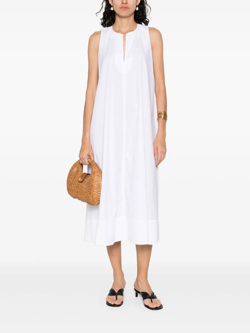 TWINSET Midi-jurk met logoplakkaat - Wit