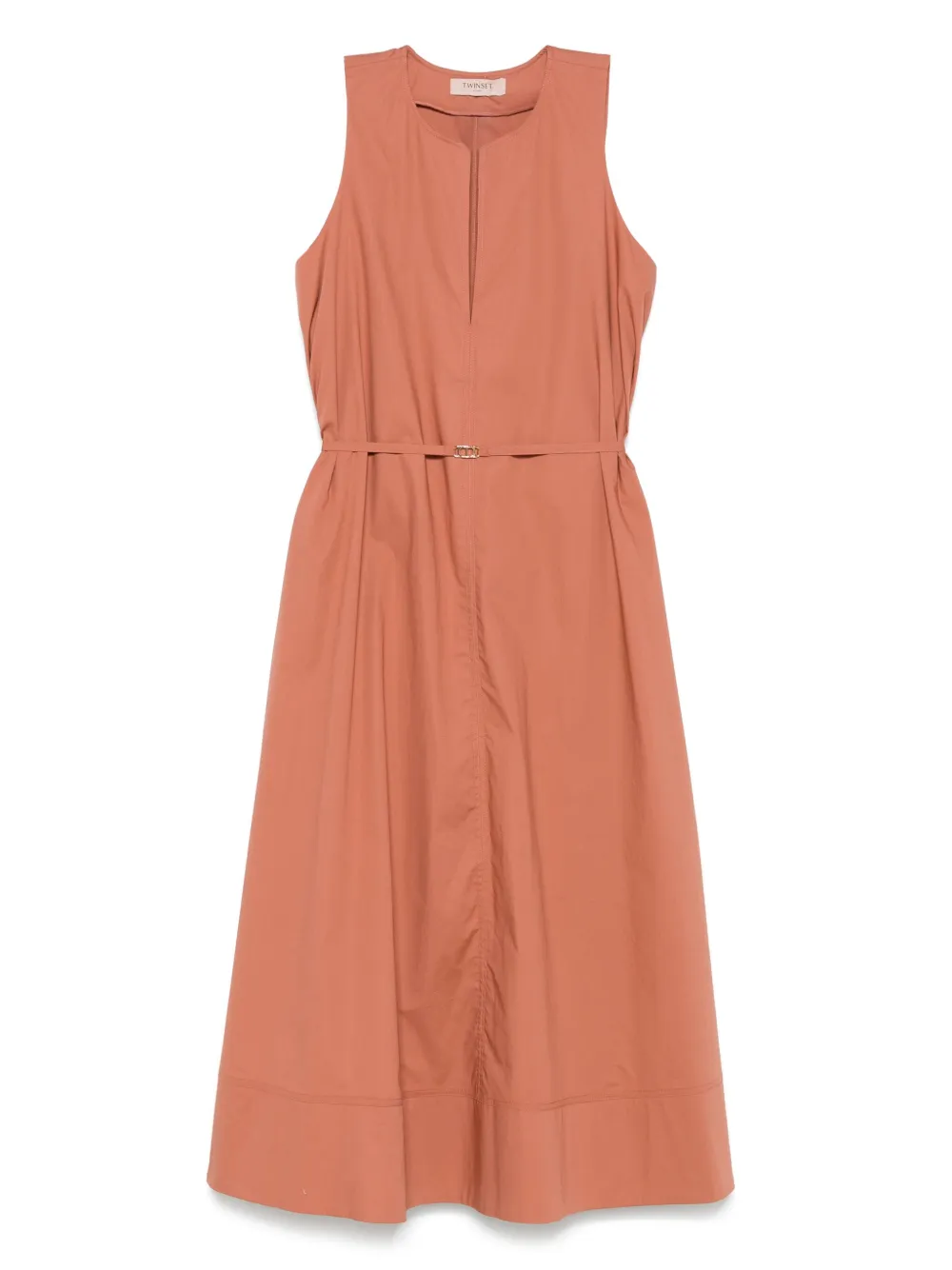 TWINSET Midi-jurk met logoplakkaat Bruin