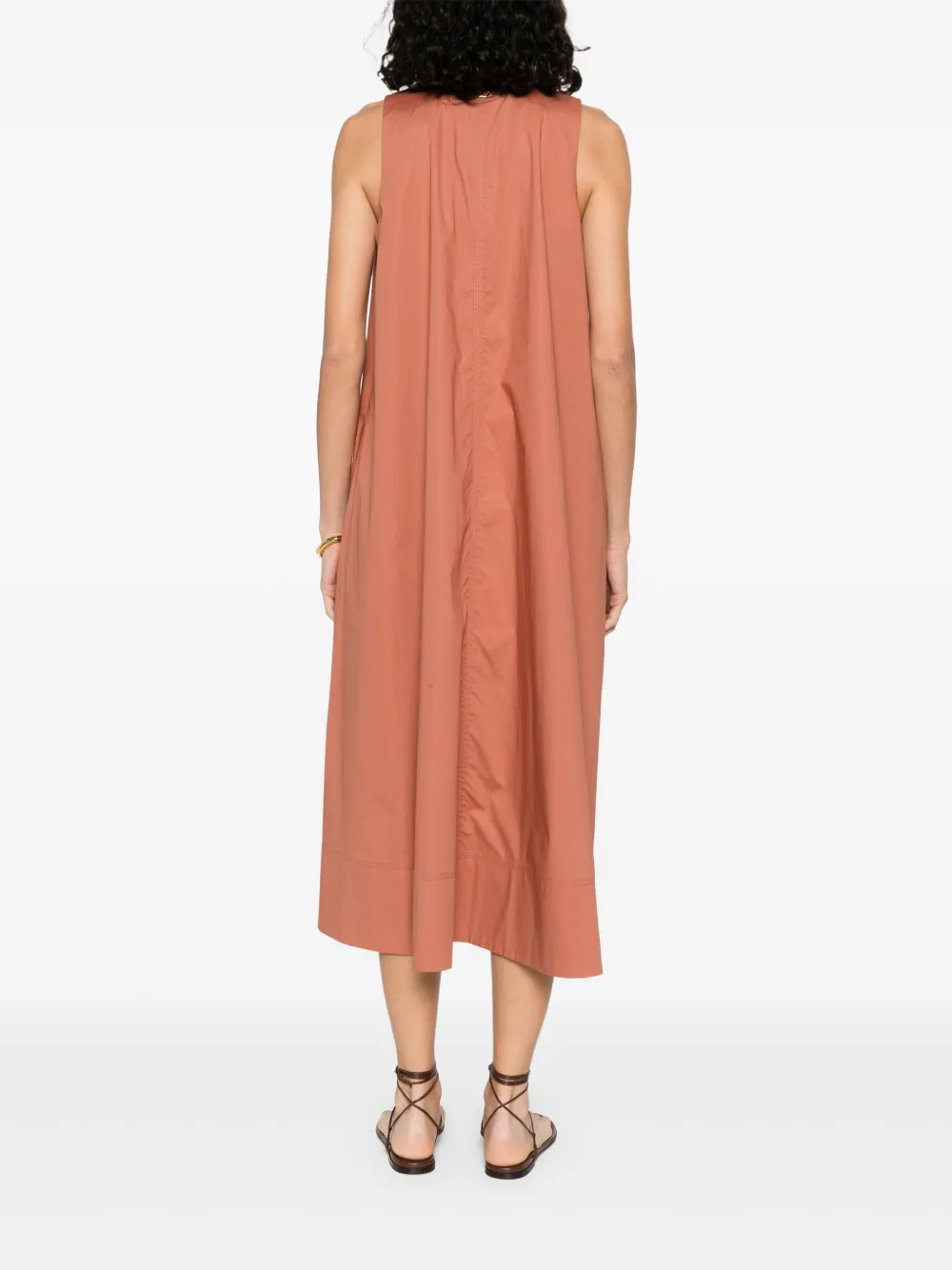 TWINSET Midi-jurk met logoplakkaat Bruin