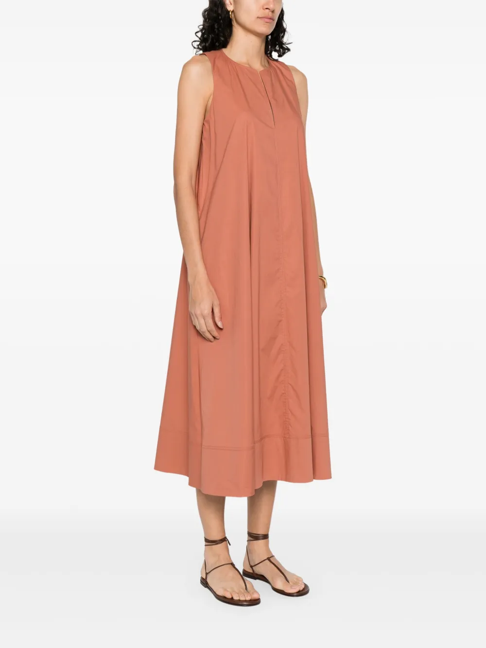 TWINSET Midi-jurk met logoplakkaat Bruin