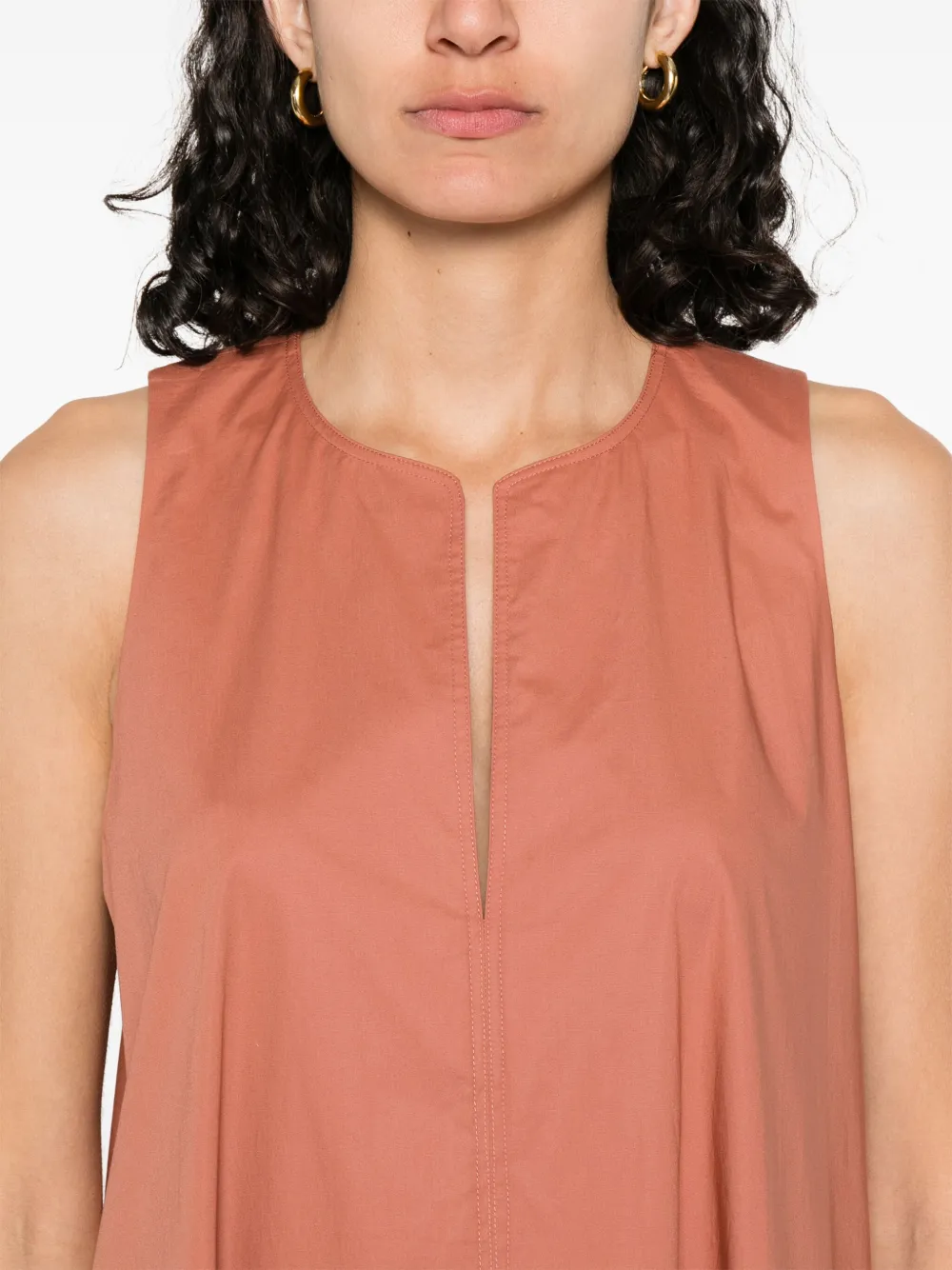 TWINSET Midi-jurk met logoplakkaat Bruin