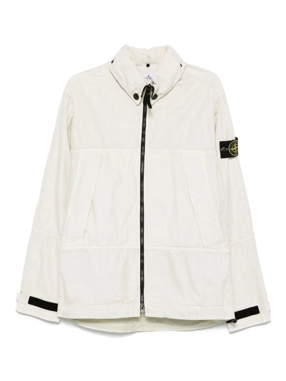 Stone Island Linnen geruit jack Beige
