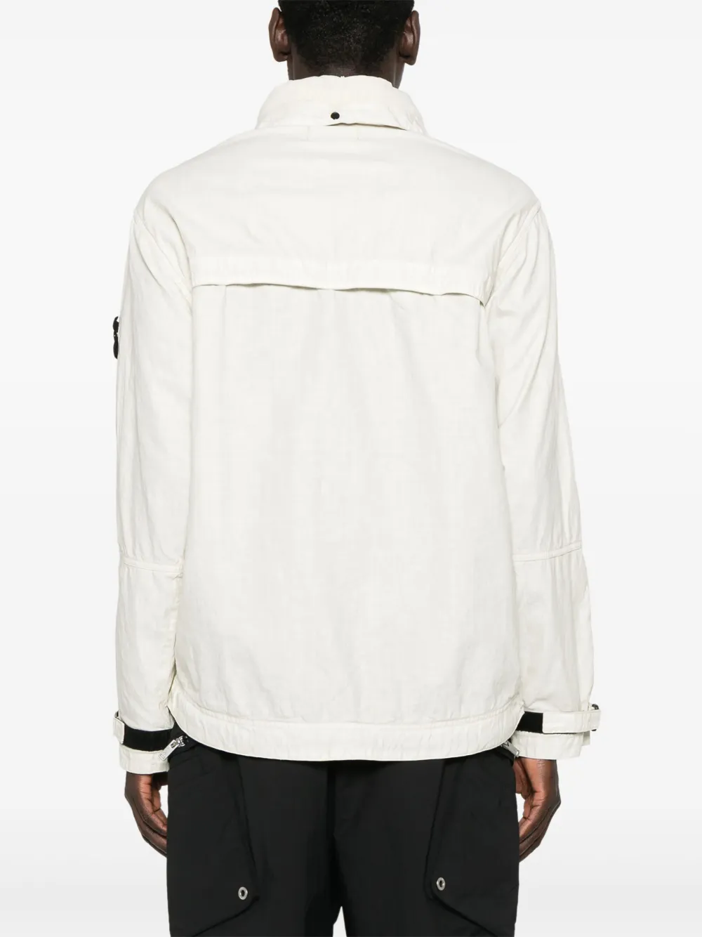 Stone Island Linnen geruit jack Beige