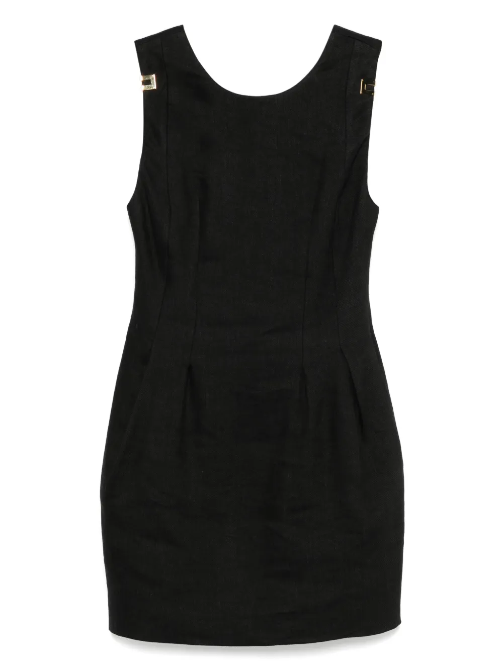 Elisabetta Franchi Mini-jurk met monogram-plakkaat Zwart