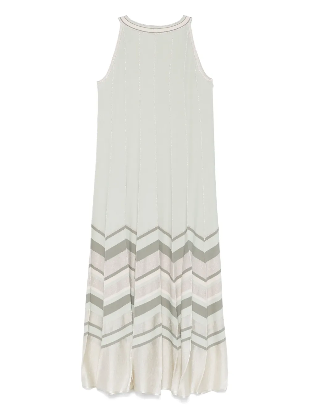 D.Exterior Midi-jurk met chevron patroon - Groen