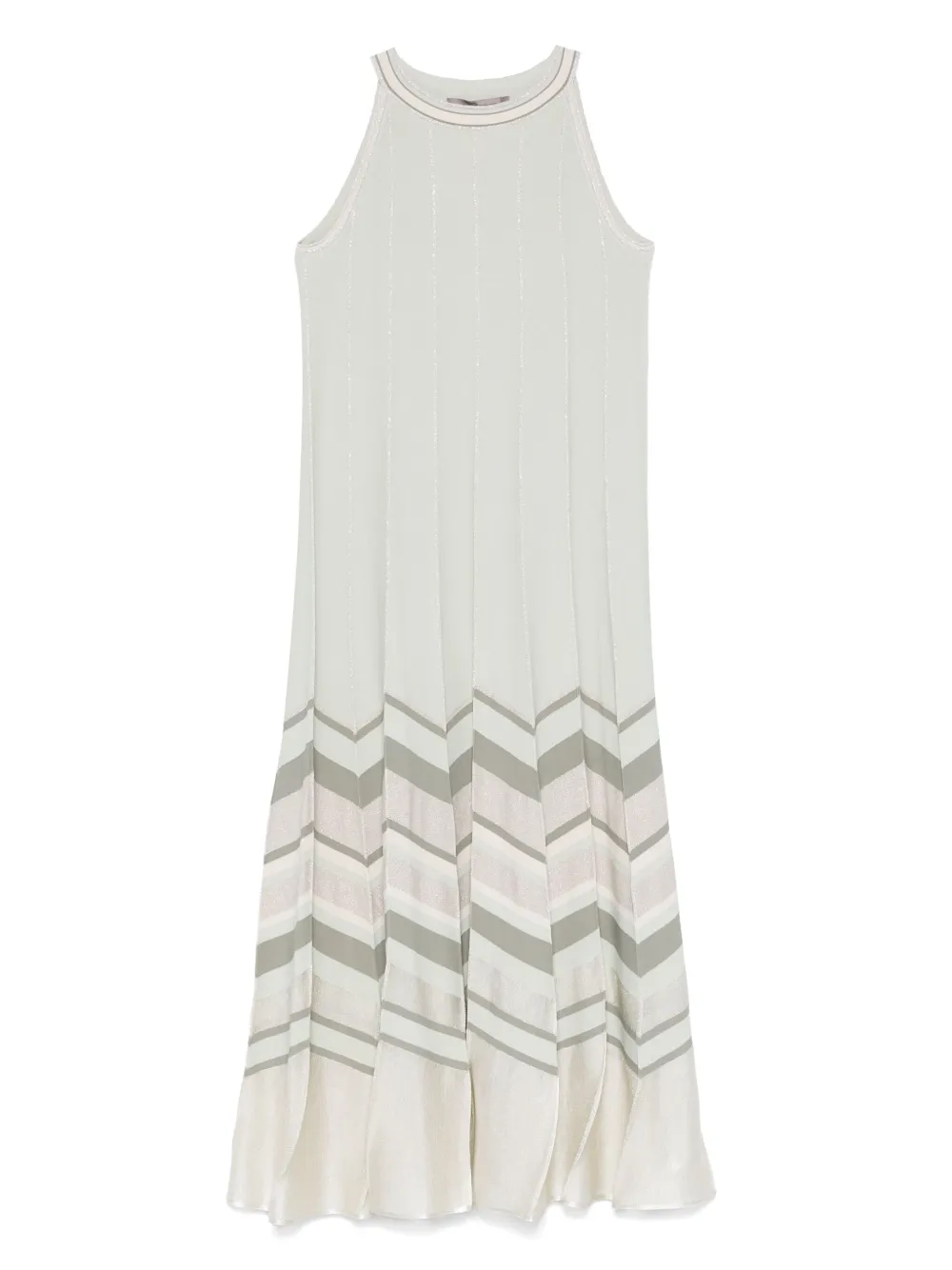 D.Exterior chevron-pattern midi dress | Green | Image 1
