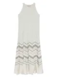 D.Exterior chevron-pattern midi dress - Green