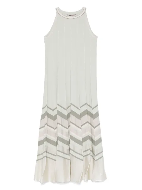 D.Exterior vestido midi con motivo chevron