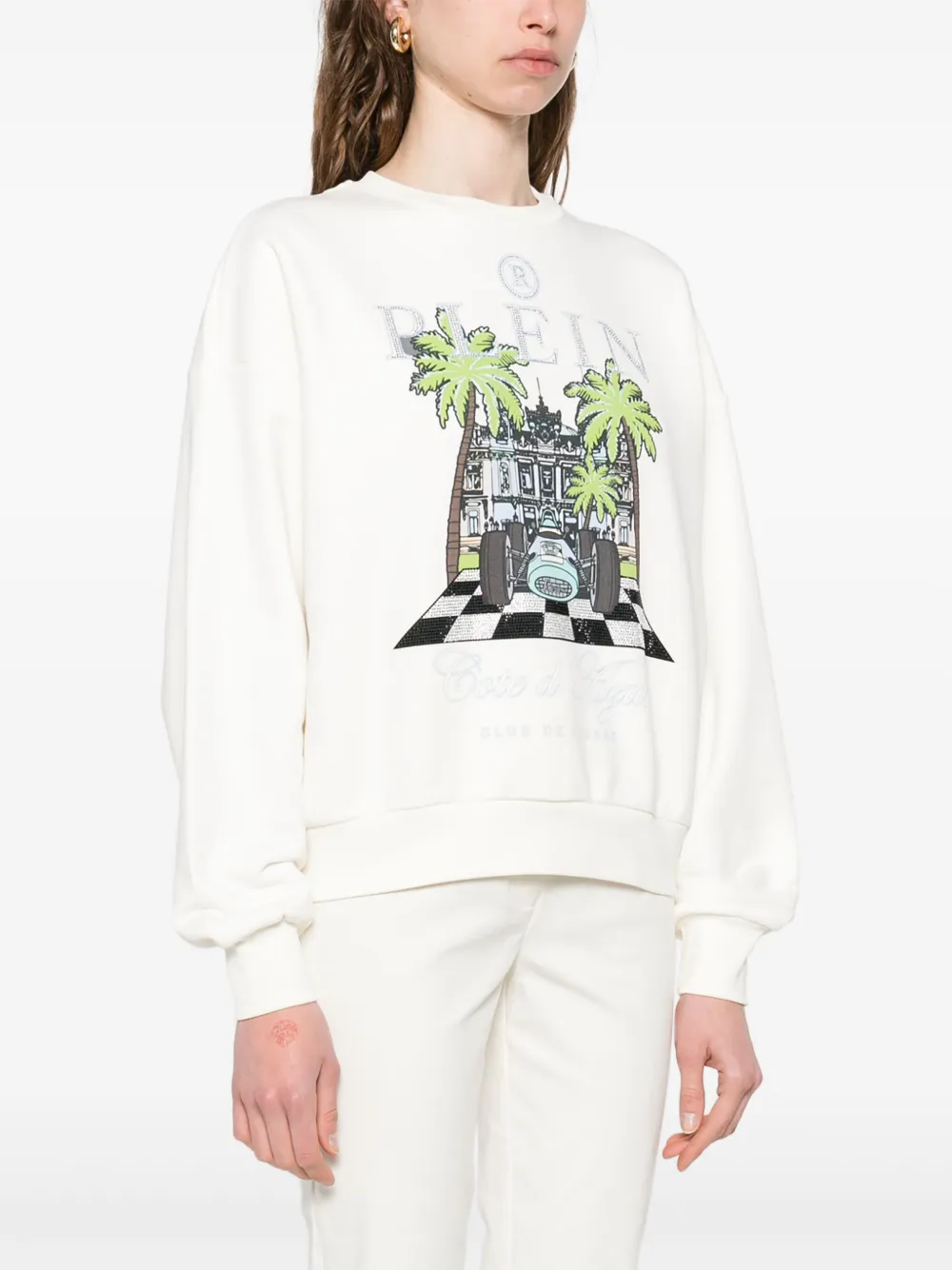 PHILIPP PLEIN NEW PORT BEACH CUT SWEATSHIRT