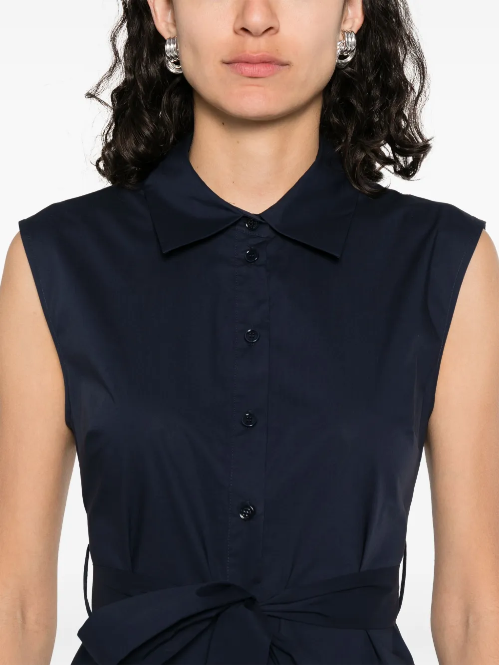 Shop Patrizia Pepe Logo-embroidered Midi Dress