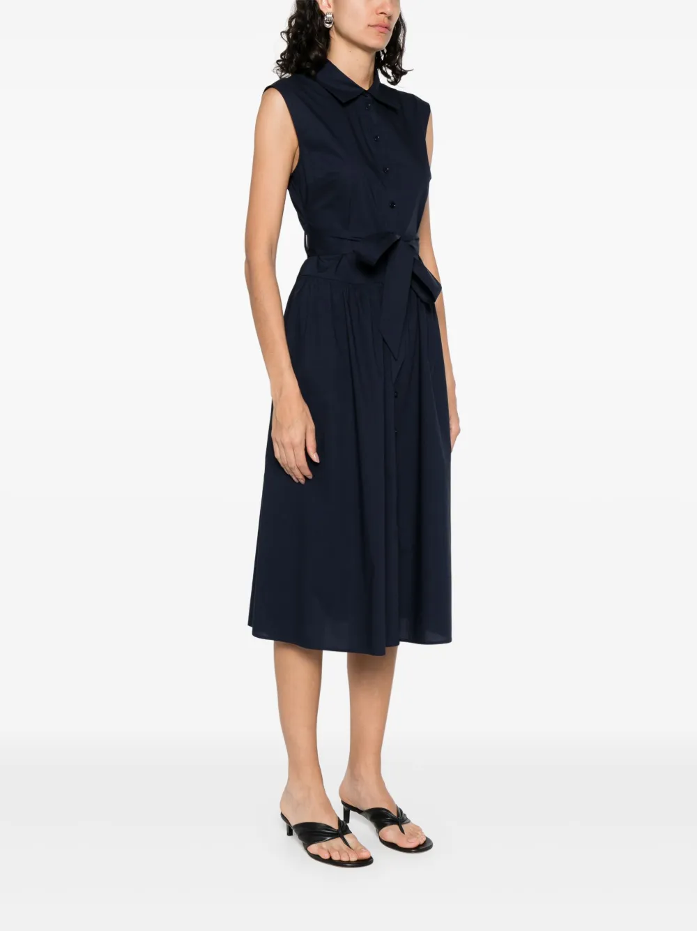 PATRIZIA PEPE LOGO-EMBROIDERED MIDI DRESS
