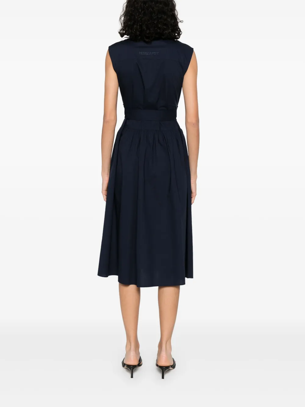 PATRIZIA PEPE LOGO-EMBROIDERED MIDI DRESS