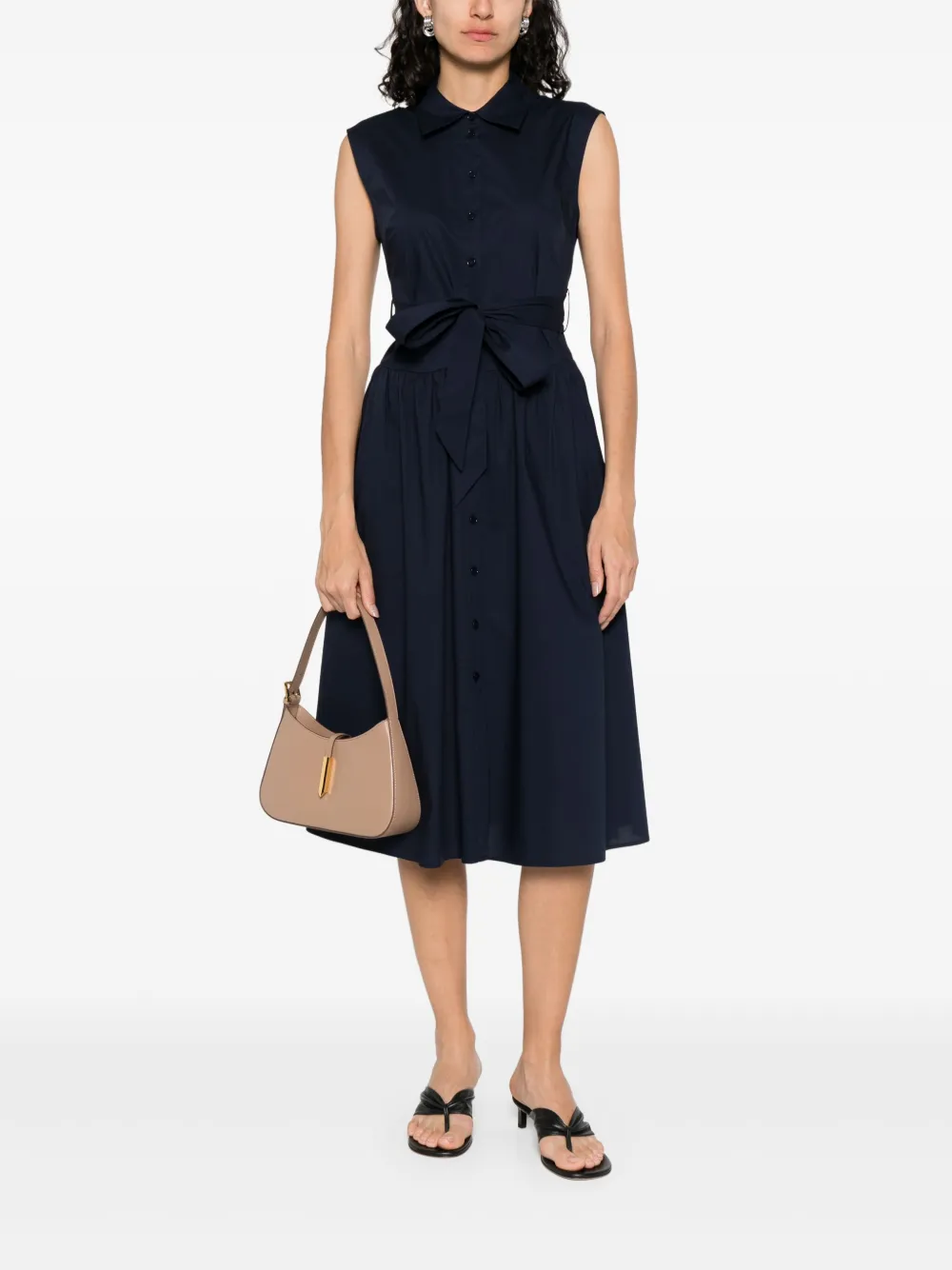 Patrizia Pepe Midi-jurk met geborduurd logo - Blauw