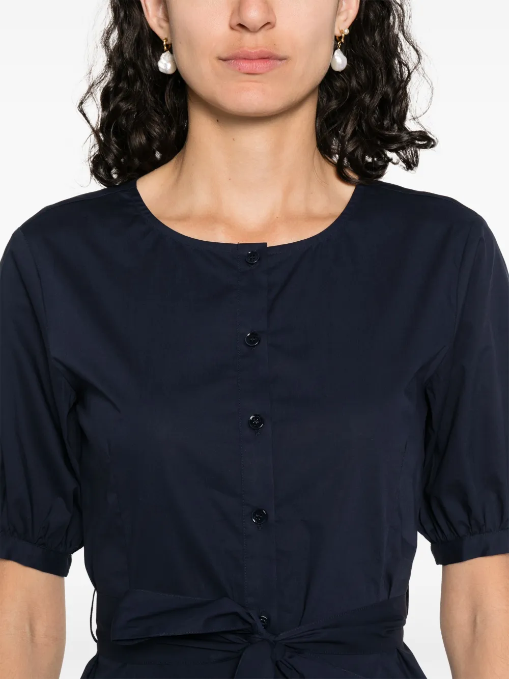 Shop Patrizia Pepe Logo-embroidered Mini Dress