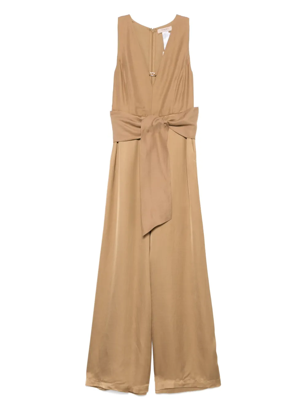 TWINSET Midi-jurk met logoplakkaat Bruin