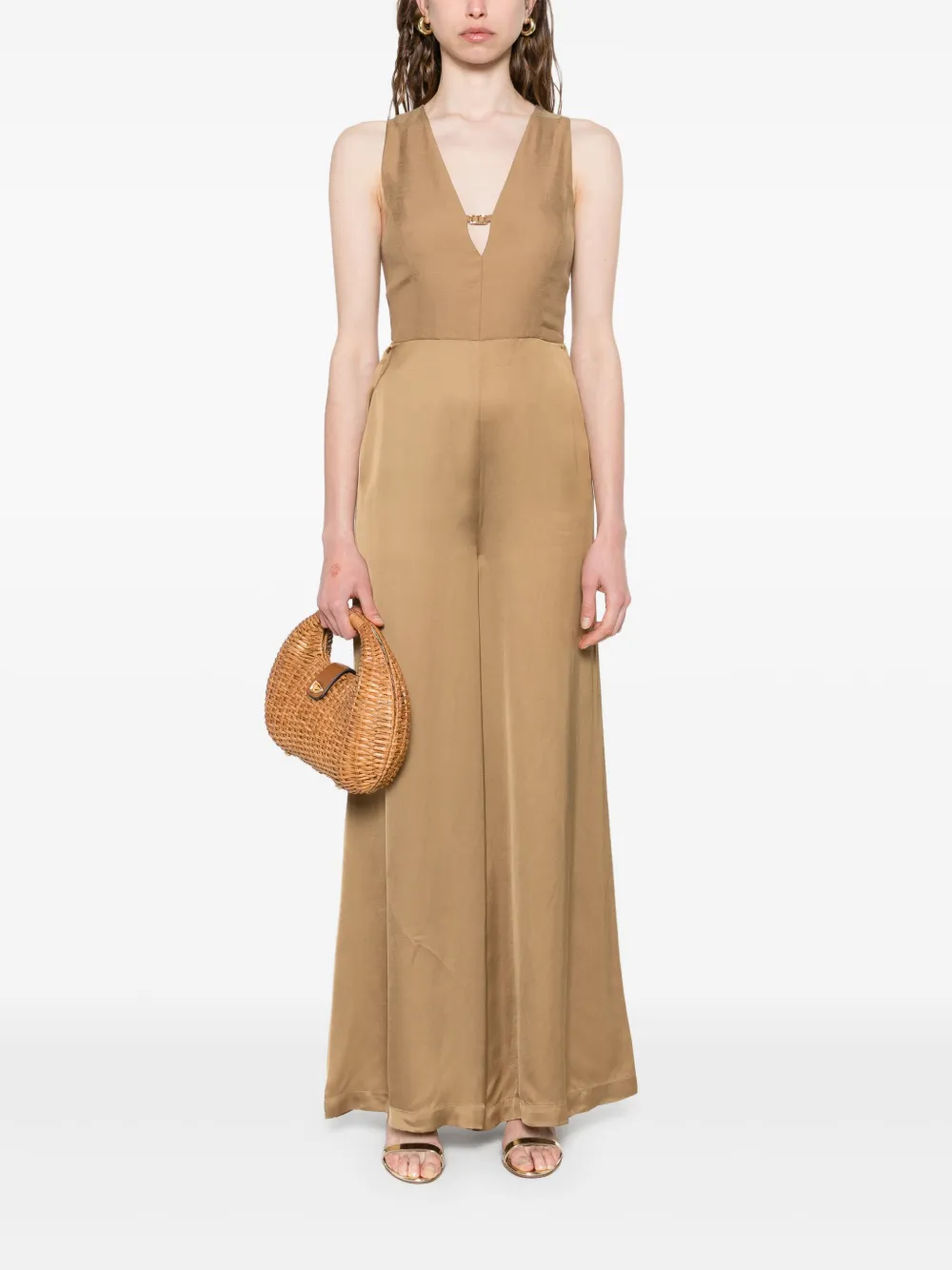 TWINSET logo-plaque midi dress - Bruin