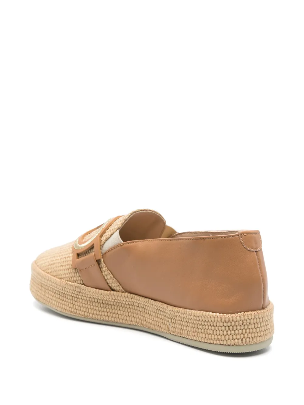 Casadei embroidered espadrilles Brown