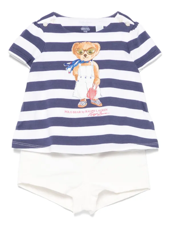 POLO RALPH LAUREN KIDS Polo Bear Shorts Set White