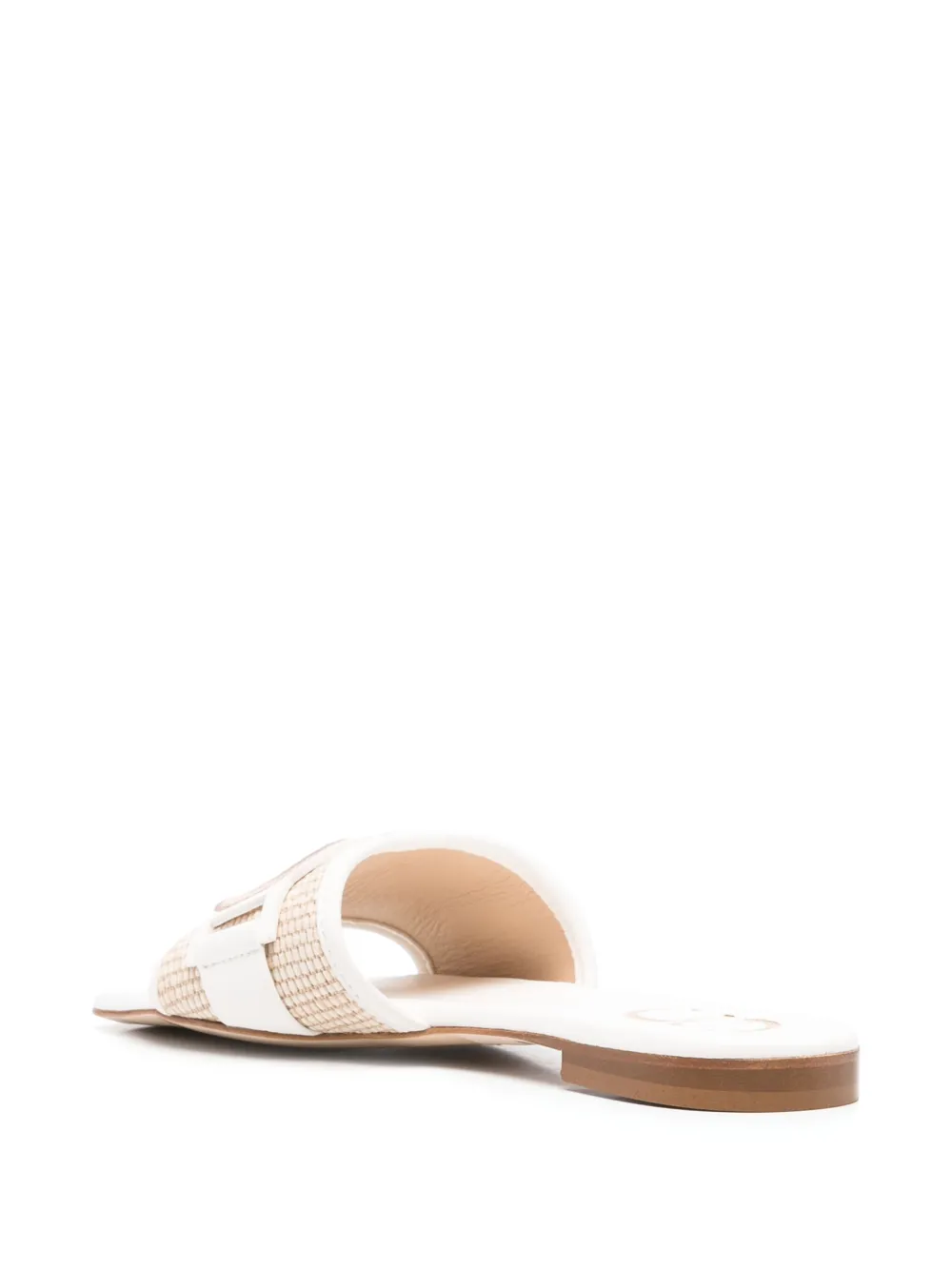 Casadei logo-embroidered flat sandals White