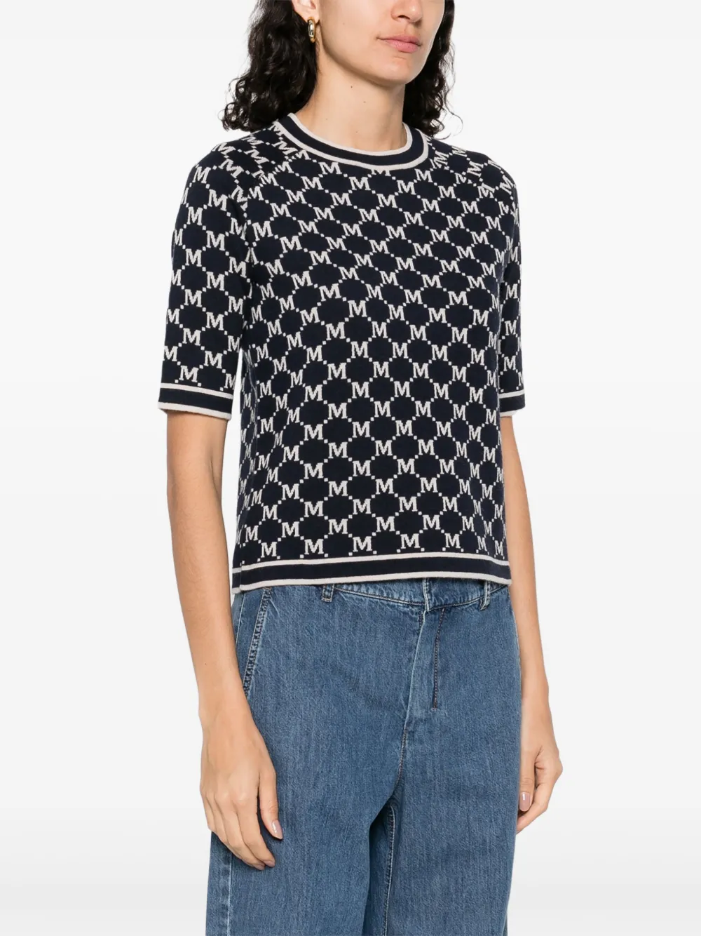 'S Max Mara T-shirt met jacquard Blauw