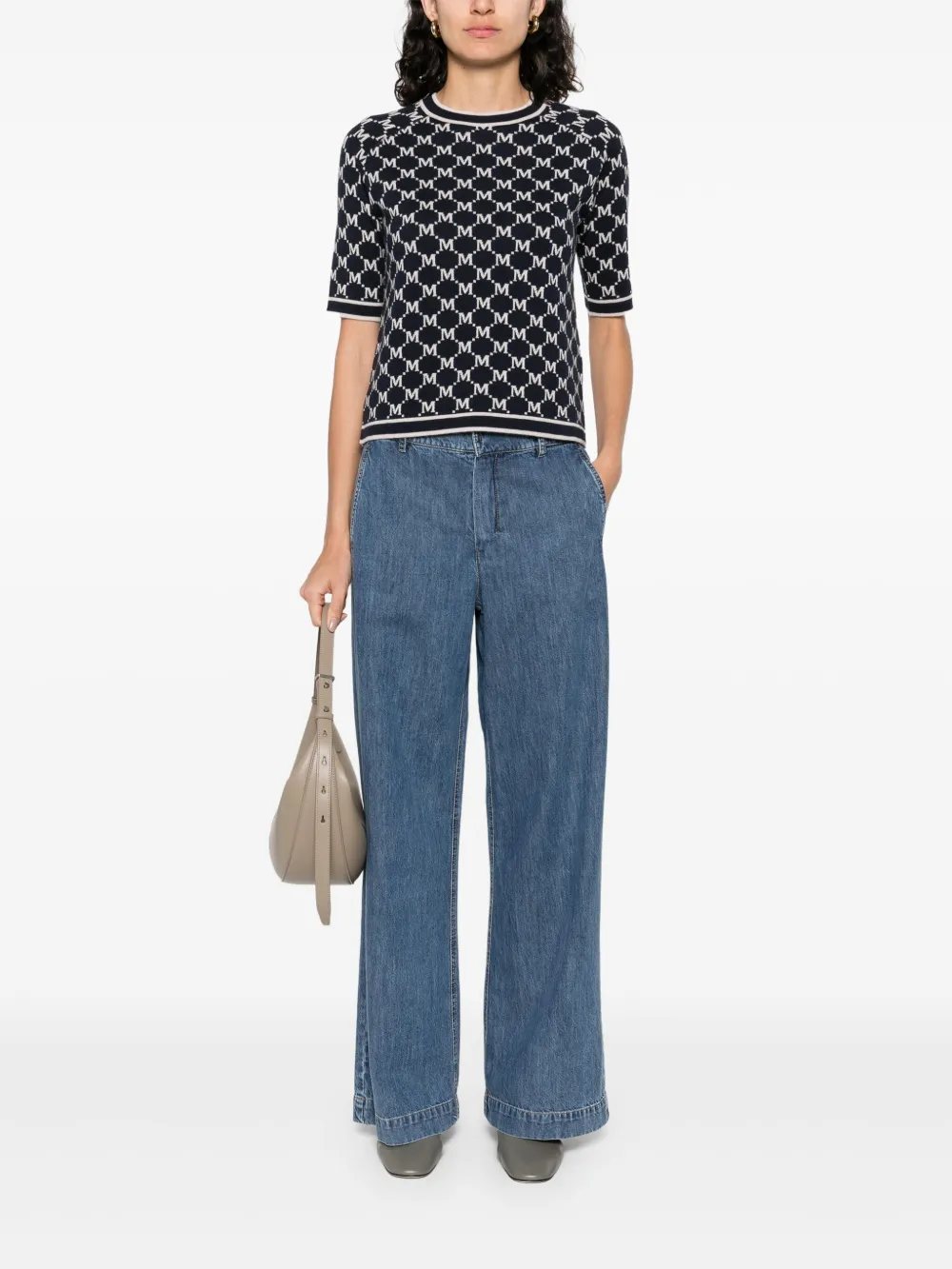 'S Max Mara T-shirt met jacquard Blauw