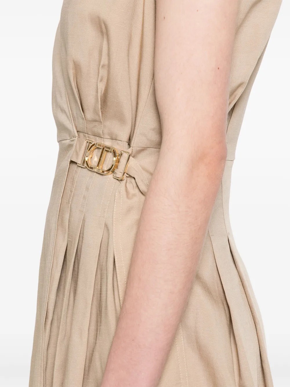 TWINSET Midi-jurk met logoplakkaat Beige