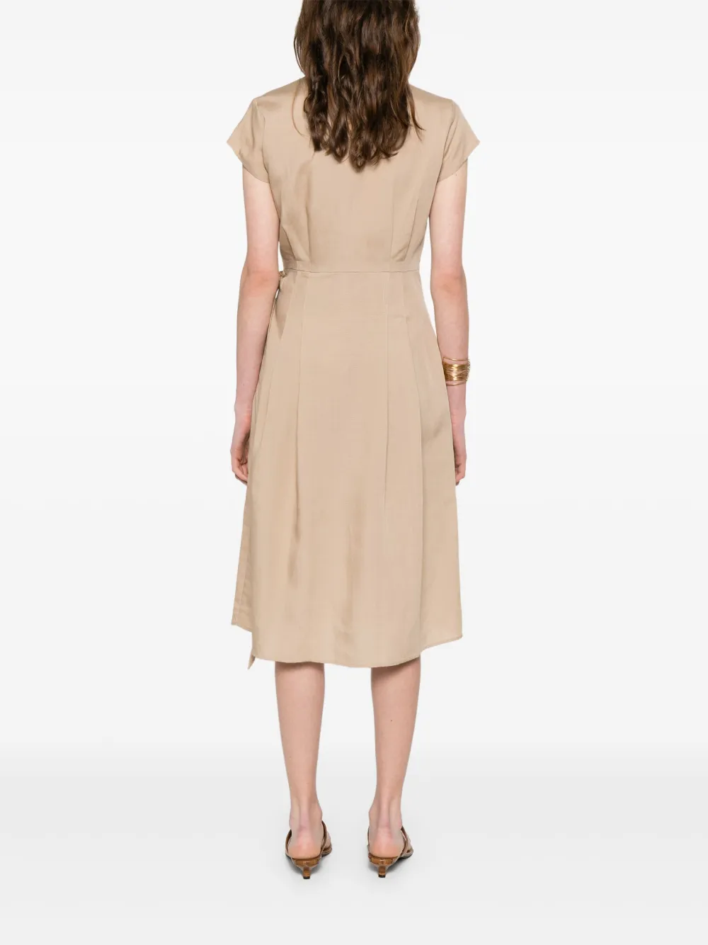 TWINSET Midi-jurk met logoplakkaat Beige