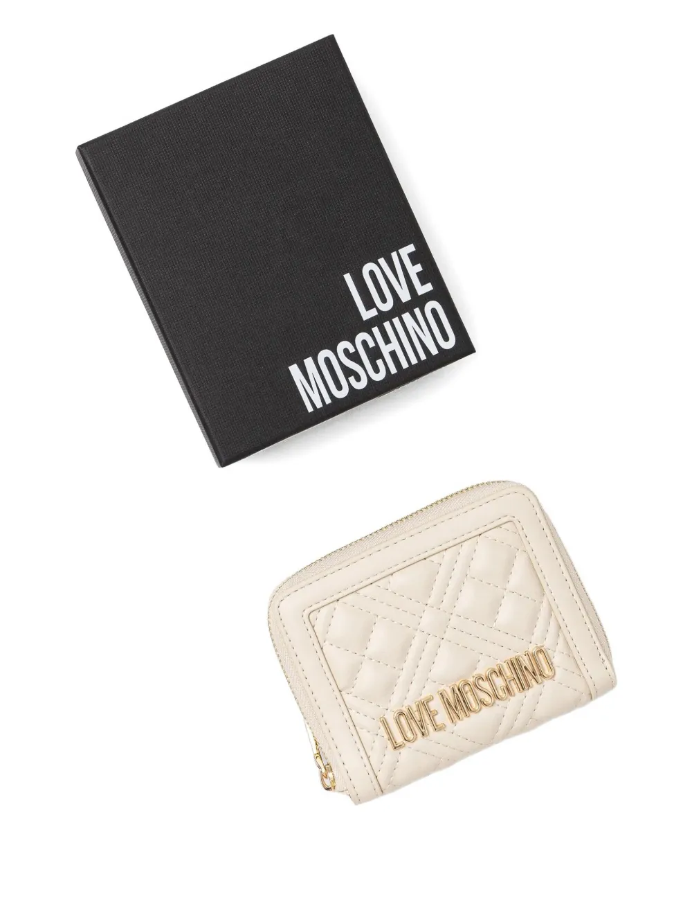 Love Moschino Gewatteerde portemonnee Beige