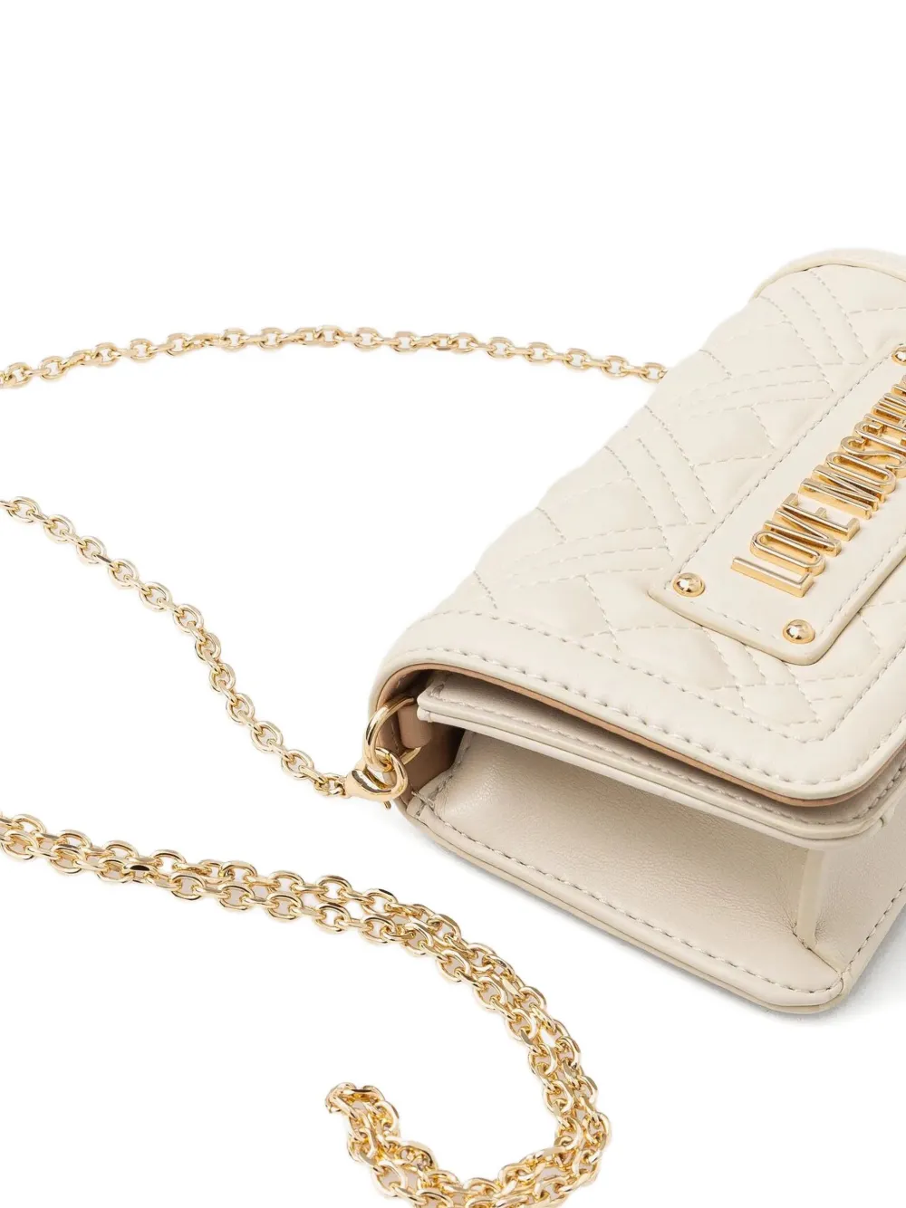 Love Moschino Gewatteerde clutch Beige