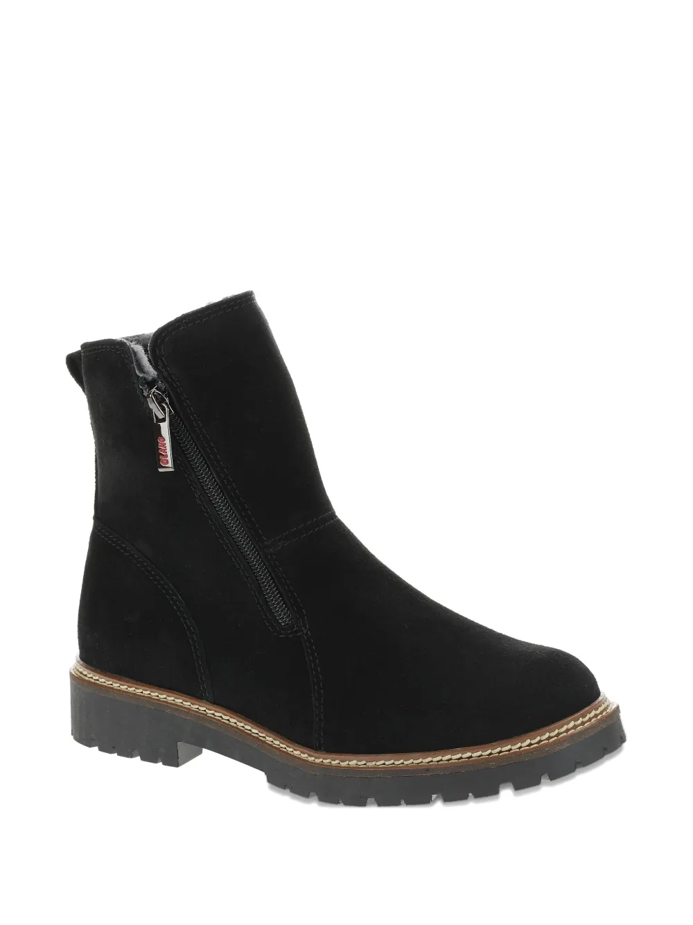 OLANG Dama zip-detail suede boots Black
