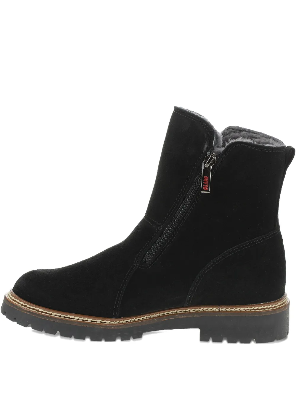 OLANG Dama zip-detail suede boots Black