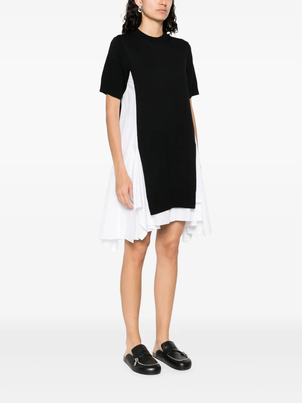 sacai Popeline jurk Zwart