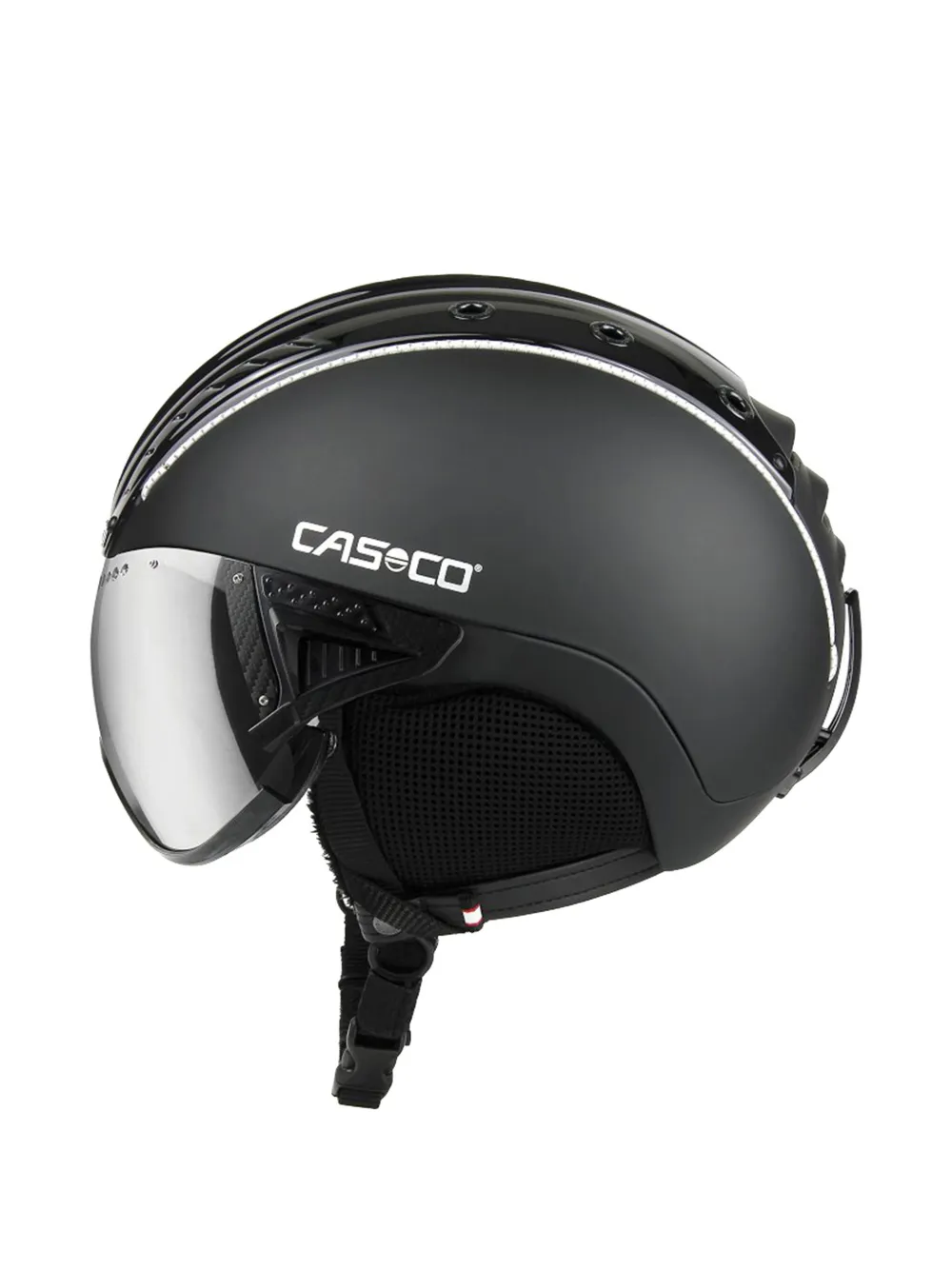 integrated-visor carbon-fibre helmet