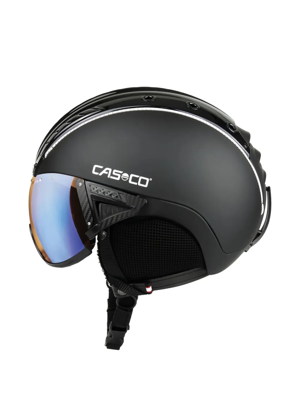 integrated-visor carbon-fibre helmet