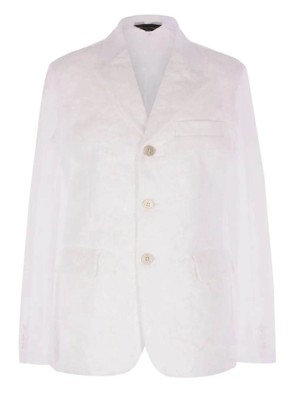 Comme Des Garçons Blazer met enkele rij knopen Wit