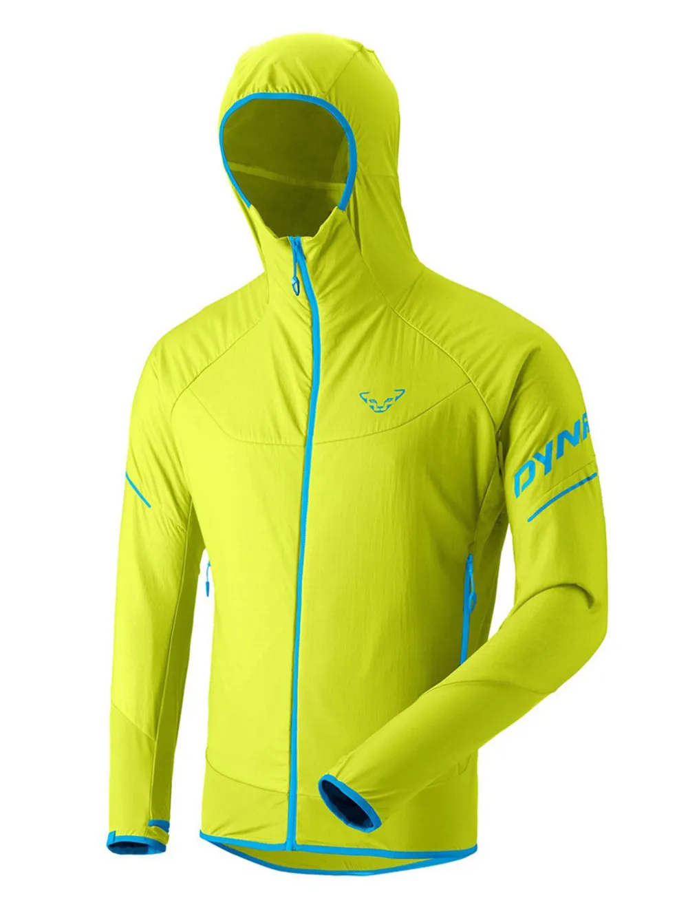 DYNAFIT hooded zip-up jacket Geel