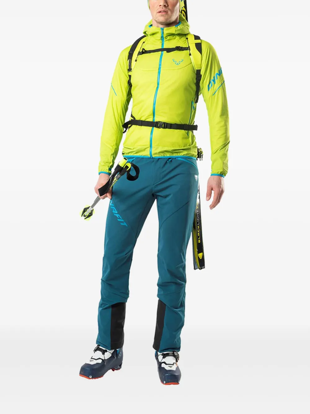 DYNAFIT hooded zip-up jacket Geel