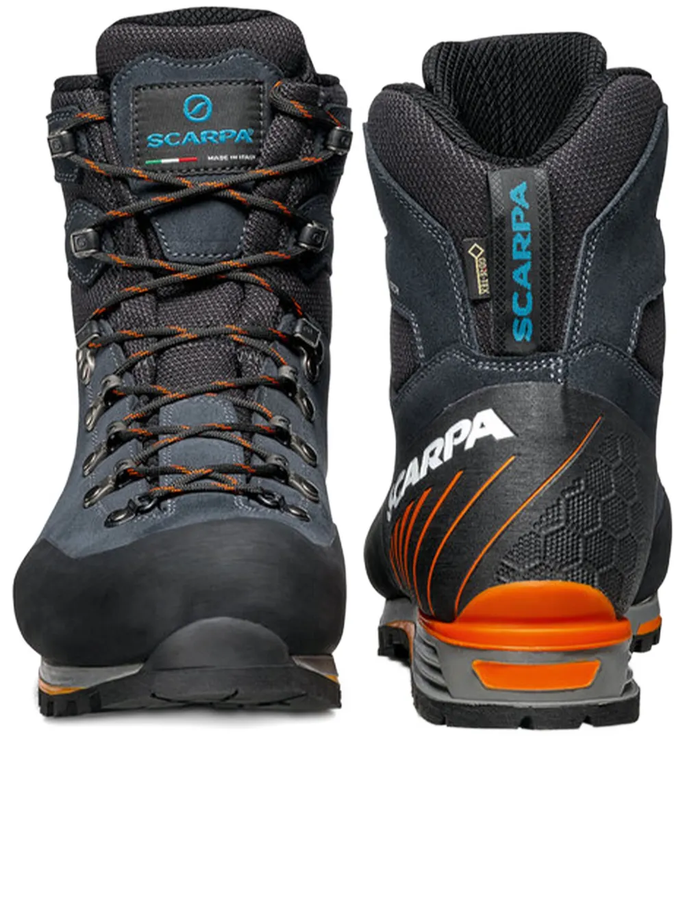 SCARPA logo-print suede boots Blue