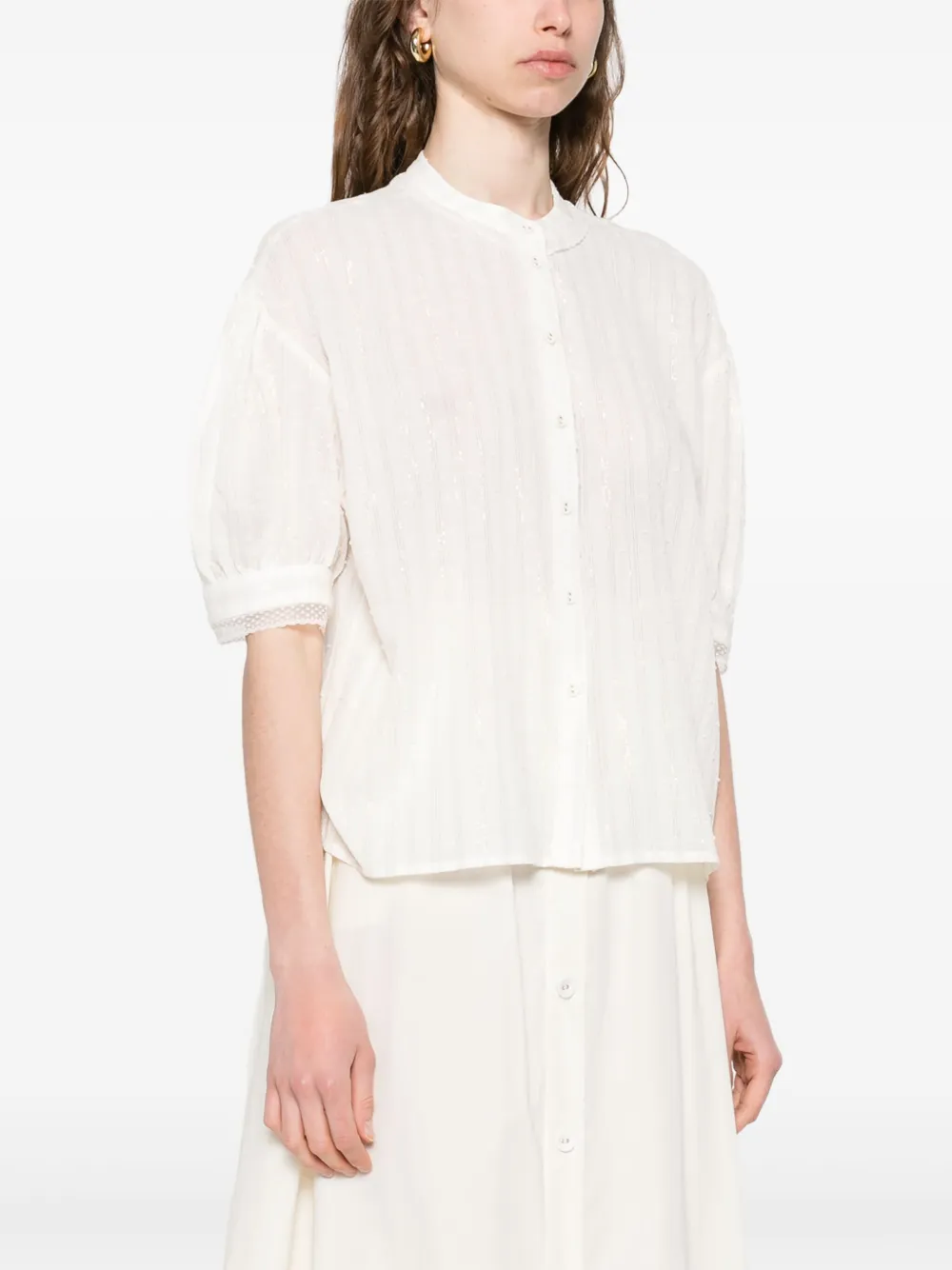 Shop Twinset Metallic-thread Shirt