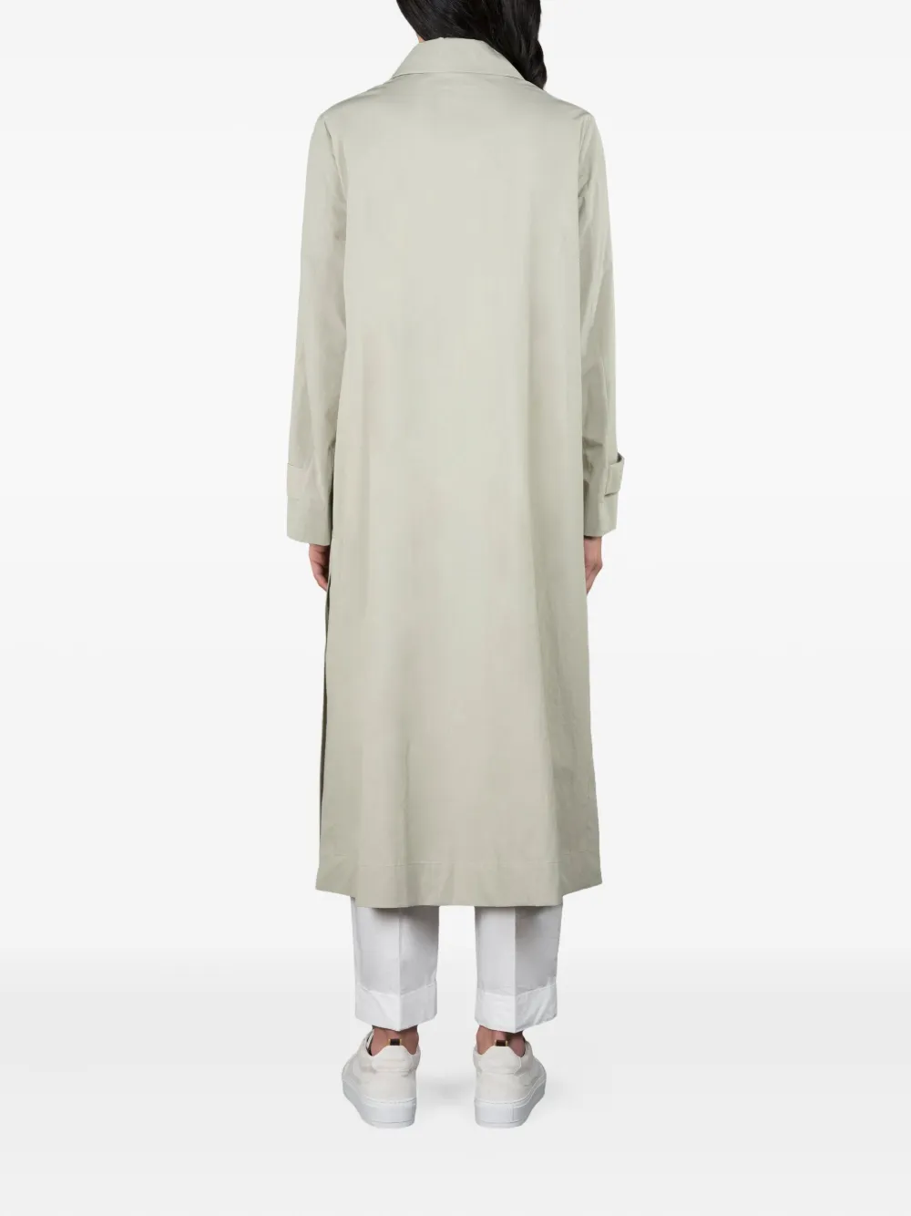 Moorer Button-down trenchcoat Groen