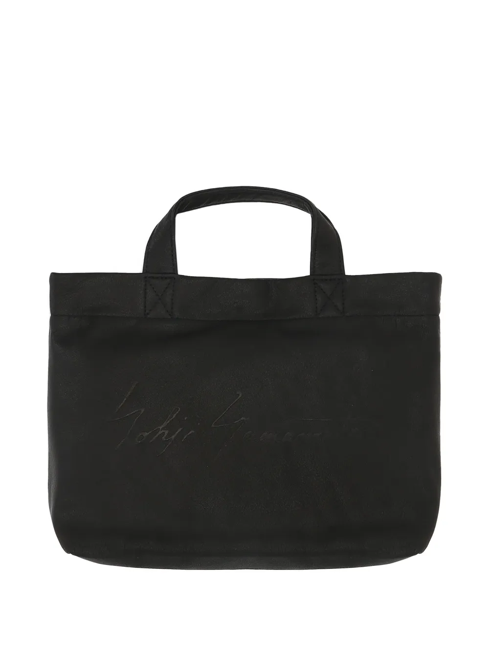 Discord Yohji Yamamoto leather tote bag - Nero