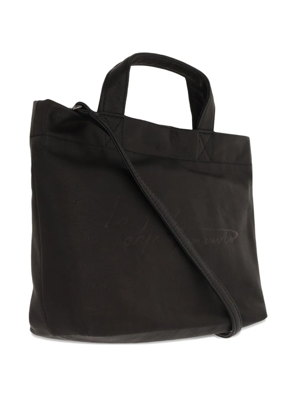 Discord Yohji Yamamoto Leren shopper Zwart