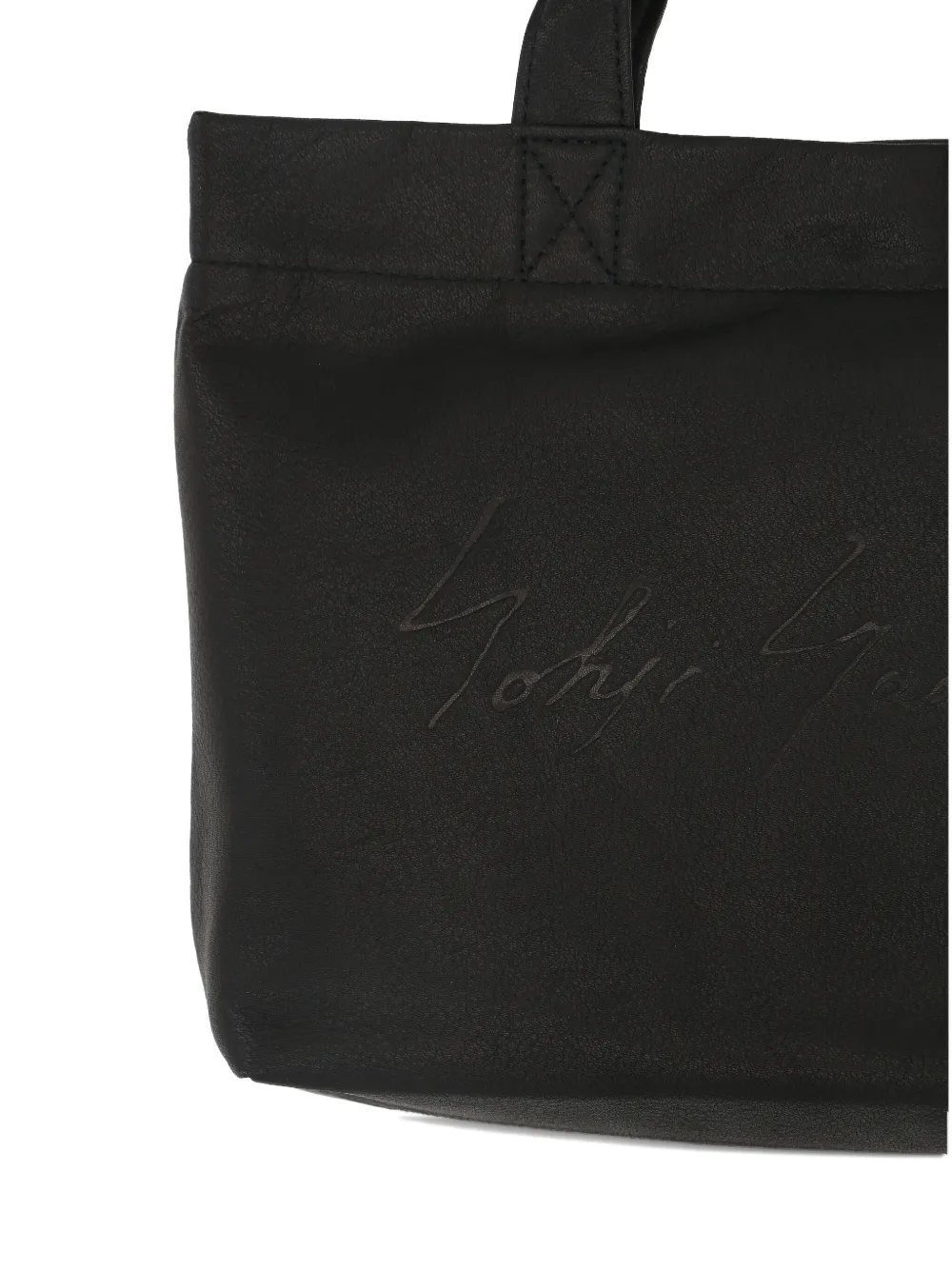 Discord Yohji Yamamoto Leren shopper Zwart
