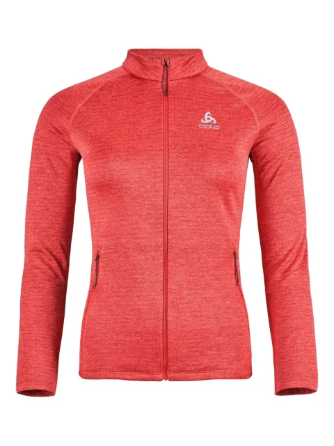 ODLO sudadera con cierre y logo estampado