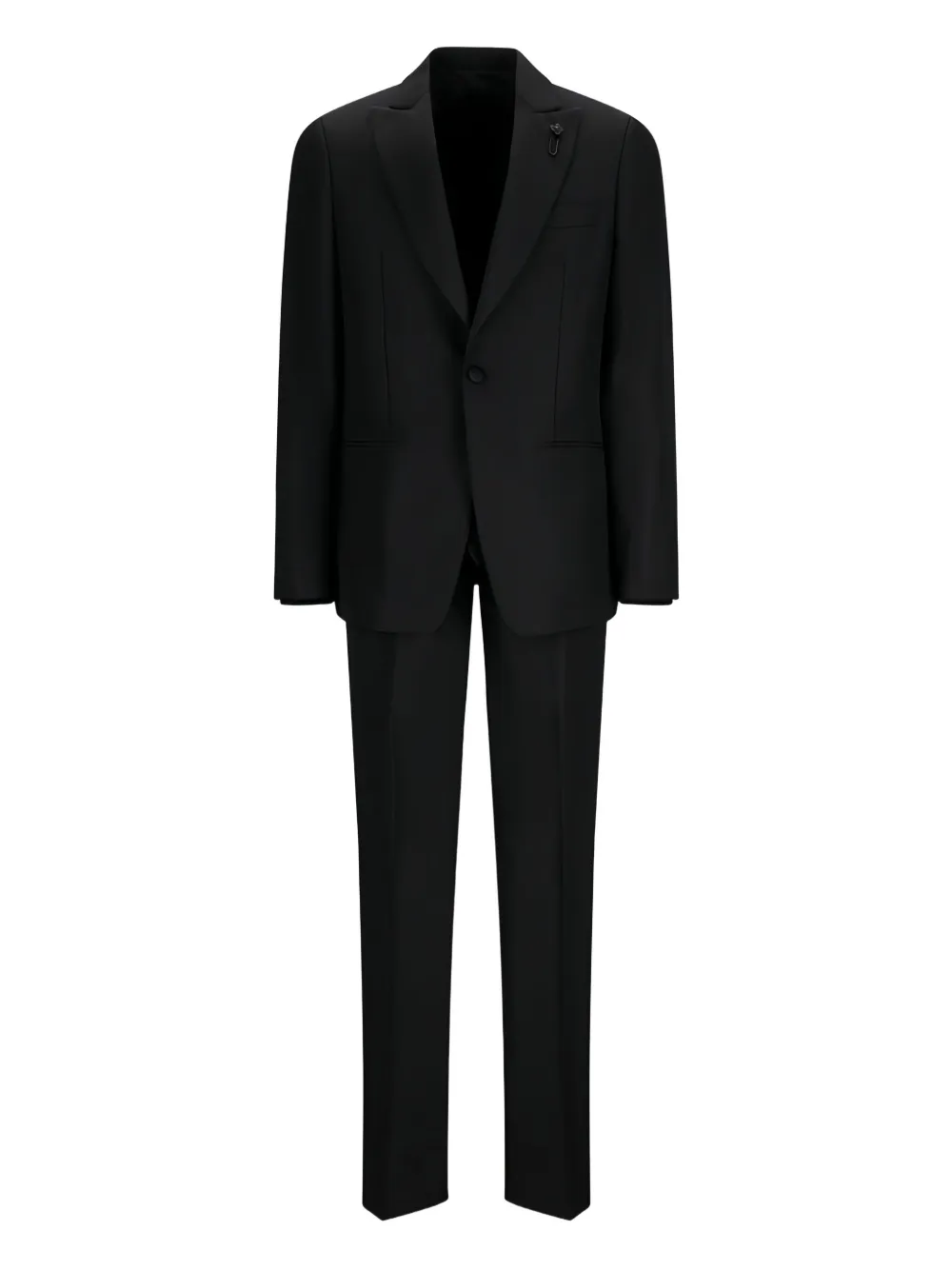 Lardini cotton single-button suit Zwart